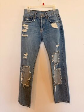 Carmar Light Blue Distressed Boyfriend Jeans
